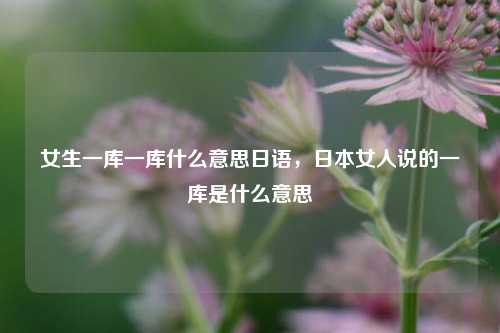 女生一库一库什么意思日语，日本女人说的一库是什么意思