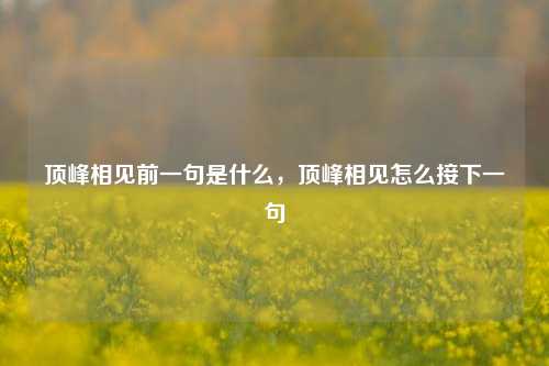 顶峰相见前一句是什么，顶峰相见怎么接下一句